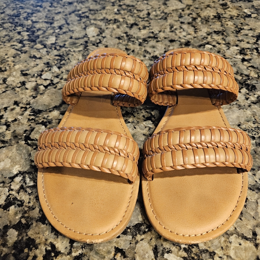 Women's Lucy Braided Slide Sandals - A New Day Brown size 9